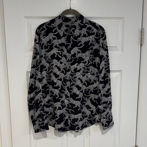 Rails Black and White Patterned Blouse